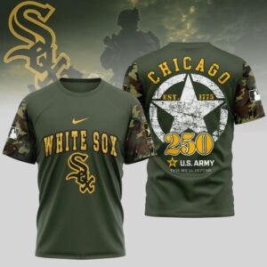 MLB Chicago White Sox Special U.S. Army 250th Birthday 3D T-Shirt