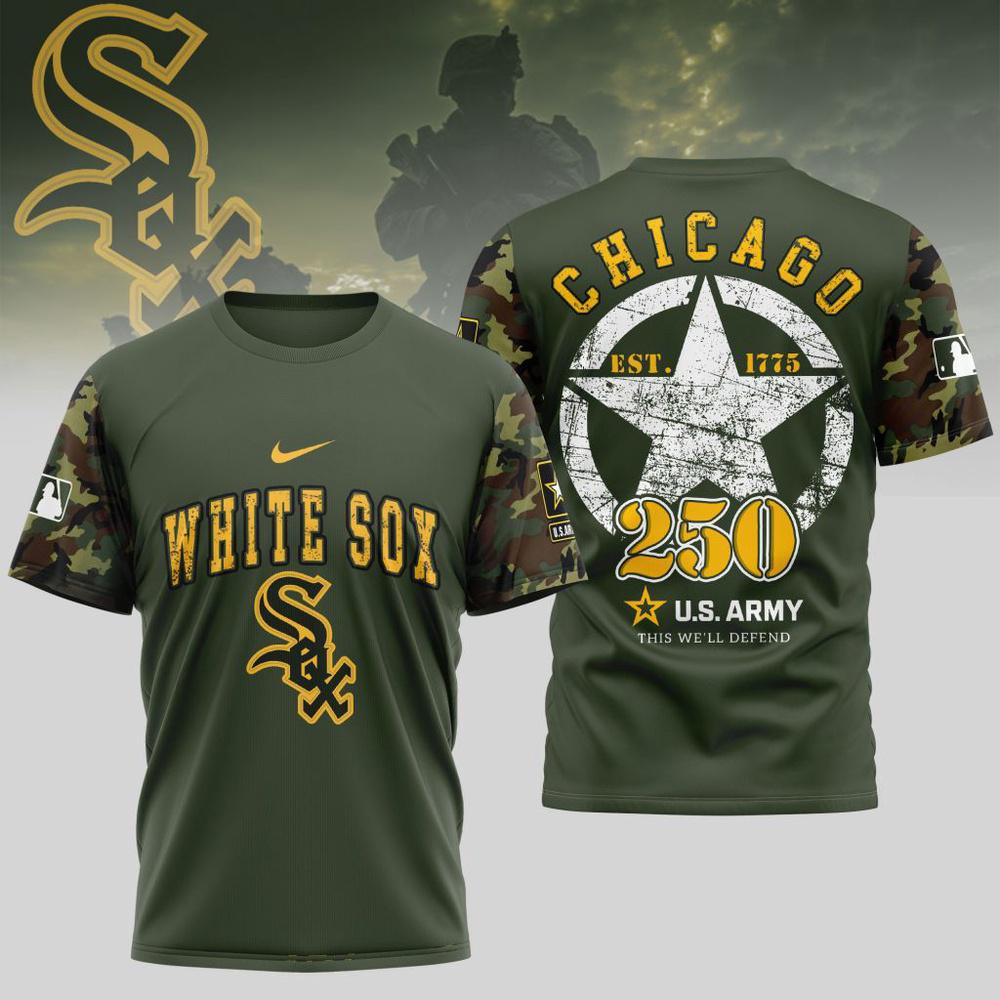 MLB Chicago White Sox Special U.S. Army 250th Birthday 3D T-Shirt MLB Chicago White Sox Special U.S. Army 250th Birthday 3D T-Shirt