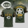 MLB Cincinnati Reds Special U.S. Army 250th Birthday 3D T-Shirt