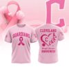 MLB Cleveland Guardians Special Pink Breast Cancer Awareness 3D T-Shirt