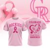 MLB Colorado Rockies Special Pink Breast Cancer Awareness 3D T-Shirt