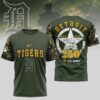 MLB Detroit Tigers Special U.S. Army 250th Birthday 3D T-Shirt