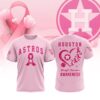 MLB Houston Astros Special Pink Breast Cancer Awareness 3D T-Shirt