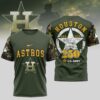 MLB Houston Astros Special U.S. Army 250th Birthday 3D T-Shirt