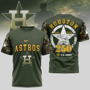 MLB Houston Astros Special U.S. Army 250th Birthday 3D T-Shirt