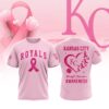 MLB Kansas City Royals Special Pink Breast Cancer Awareness 3D T-Shirt