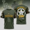 MLB Los Angeles Dodgers Special U.S. Army 250th Birthday 3D T-Shirt