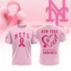 MLB New York Mets Special Pink Breast Cancer Awareness 3D T-Shirt