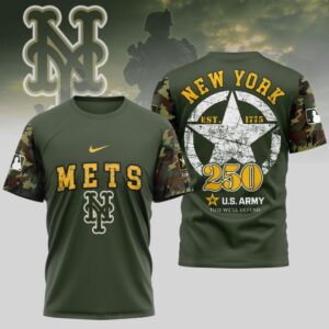 MLB New York Mets Special U.S. Army 250th Birthday 3D T-Shirt
