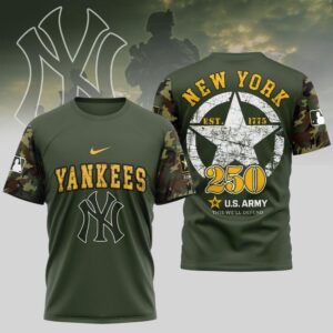 MLB New York Yankees Special U.S. Army 250th Birthday 3D T-Shirt