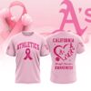 MLB Oakland Athletics Special Pink Breast Cancer Awareness 3D T-Shirt