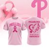MLB Philadelphia Phillies Special Pink Breast Cancer Awareness 3D T-Shirt