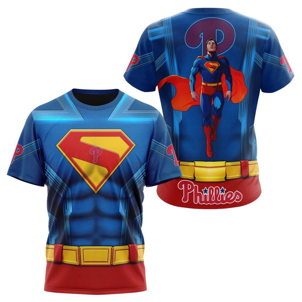 MLB Philadelphia Phillies X Superman 3D T-Shirt MLB Philadelphia Phillies X Superman 3D T-Shirt