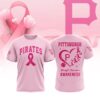 MLB Pittsburgh Pirates Special Pink Breast Cancer Awareness 3D T-Shirt