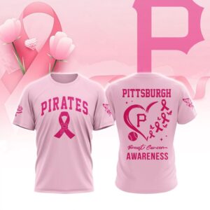 MLB Pittsburgh Pirates Special Pink Breast Cancer Awareness 3D T-Shirt