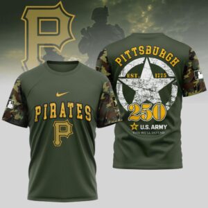 MLB Pittsburgh Pirates Special U.S. Army 250th Birthday 3D T-Shirt