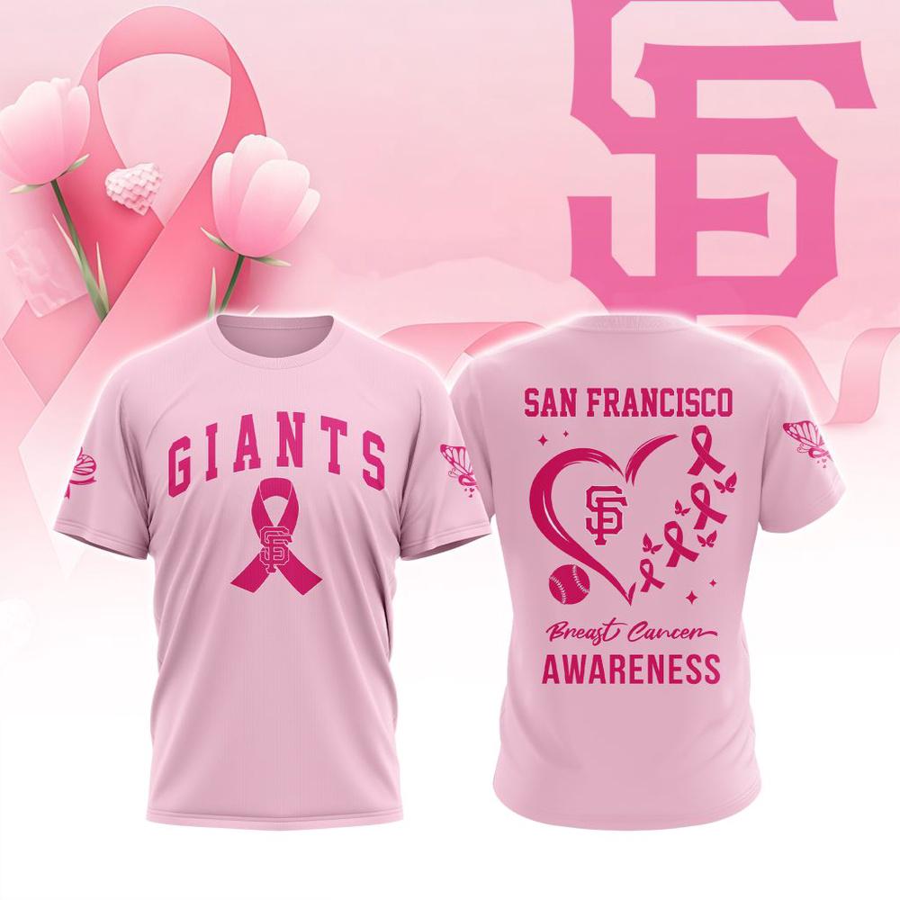 MLB San Francisco Giants Special Pink Breast Cancer Awareness 3D T-Shirt MLB San Francisco Giants Special Pink Breast Cancer Awareness 3D T-Shirt