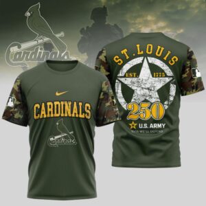 MLB St. Louis Cardinals Special U.S. Army 250th Birthday 3D T-Shirt