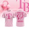 MLB Tampa Bay Rays Special Pink Breast Cancer Awareness 3D T-Shirt