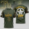 MLB Tampa Bay Rays Special U.S. Army 250th Birthday 3D T-Shirt