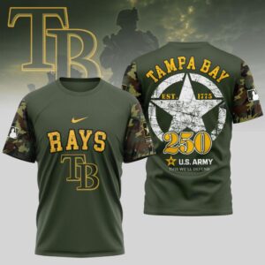 MLB Tampa Bay Rays Special U.S. Army 250th Birthday 3D T-Shirt