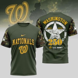 MLB Washington Nationals Special U.S. Army 250th Birthday 3D T-Shirt