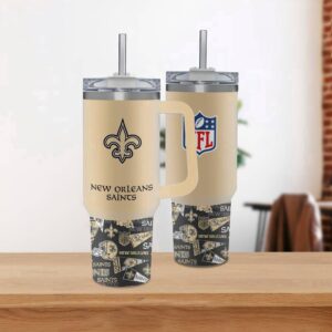 New Orleans Saints Team Logo Tumbler 40OZ With Handle For Fans