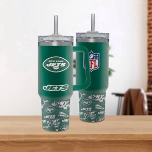 New York Jets Team Logo Tumbler 40OZ With Handle For Fans