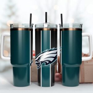Philadelphia Eagles Tumbler 40OZ With Handle For Fans