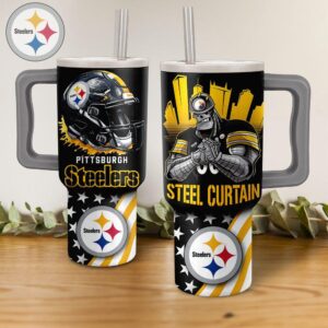 Pittsburgh Steelers Mascot NFL Tumbler 40OZ With Handle For Fans
