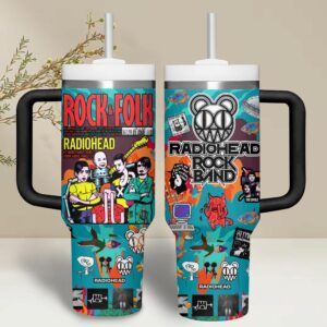 Radiohead Music Tumbler 40Oz Handle For Fans