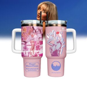 Sabrina Carpenter x Short n’ Sweet Music Tumbler 40Oz Handle For Fans