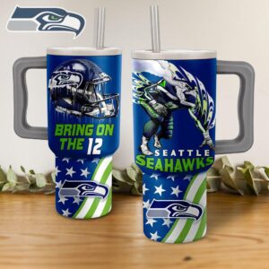 Seattle Seahawks Mascot NFL Tumbler 40OZ With Handle For Fans