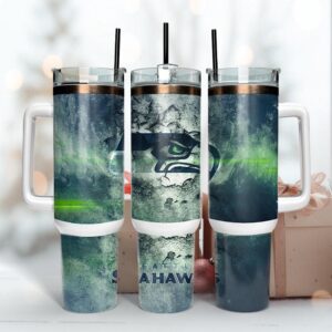 Seattle Seahawks Smoke Tumbler 40OZ With Handle