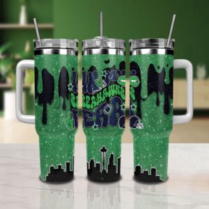 Seattle Seahawks Stainless Steel Tumbler 40Oz With Handle