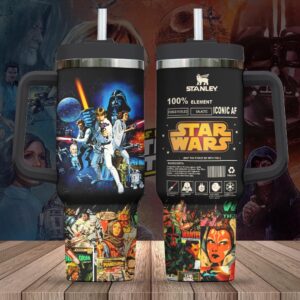 Star Wars Movies Pattern Tumbler 40Oz Handle For Fans