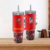 Tampa Bay Buccaneers Team Logo Tumbler 40OZ With Handle For Fans