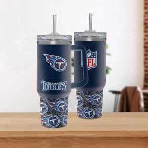 Tennessee Titans Team Logo Tumbler 40OZ With Handle For Fans