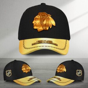 NHL Chicago Blackhawks Special Black And Gold Baseball Cap