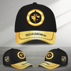 NHL Winnipeg Jets Special Black And Gold Baseball Cap